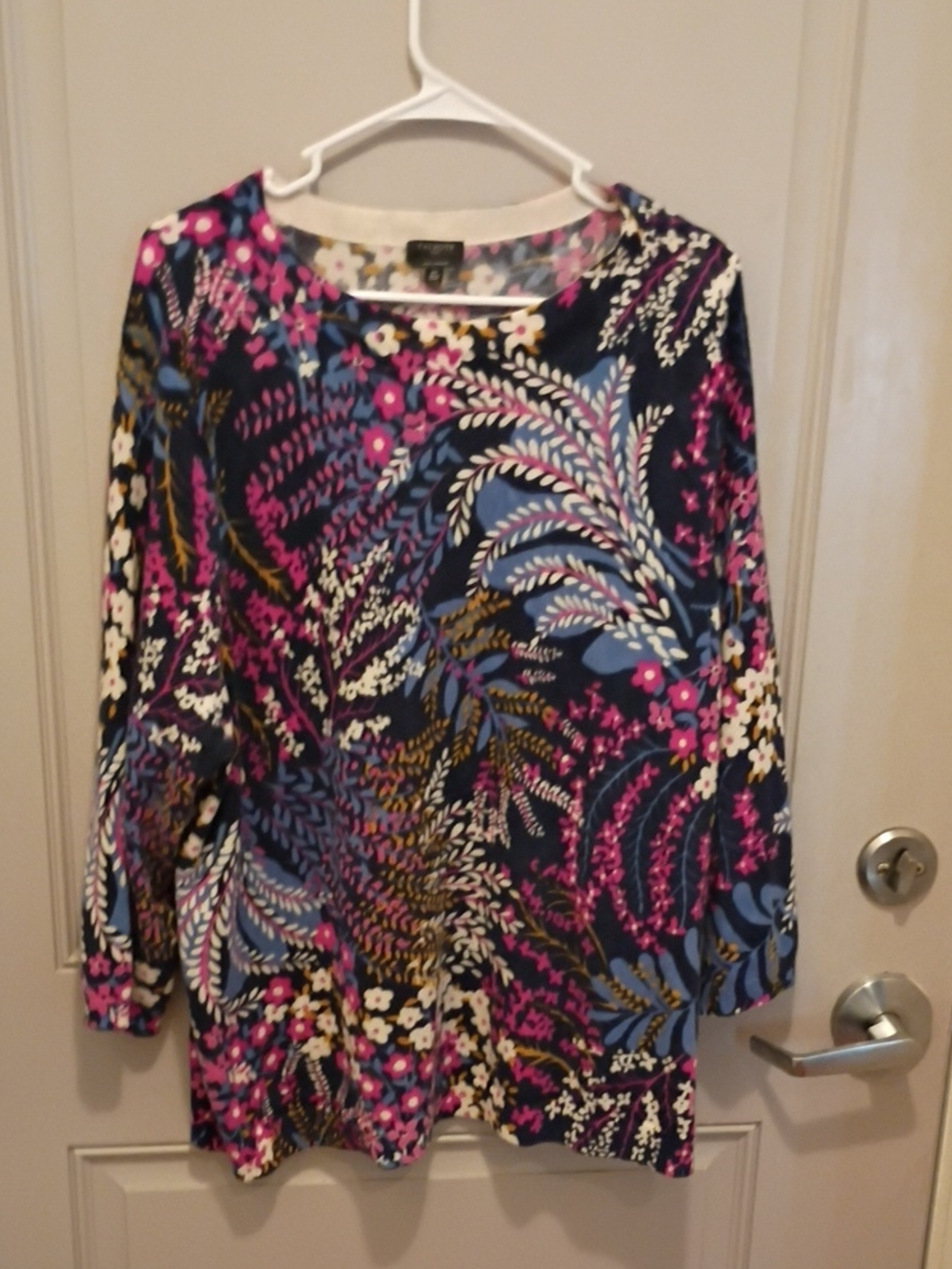 Talbots Women's Multicolored Floral 100%Cashmere Long Sleeve Shirt Size 3x